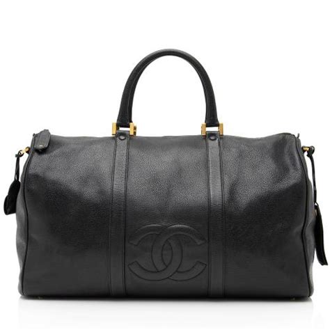 Chanel Vintage Caviar CC Duffle Bag 